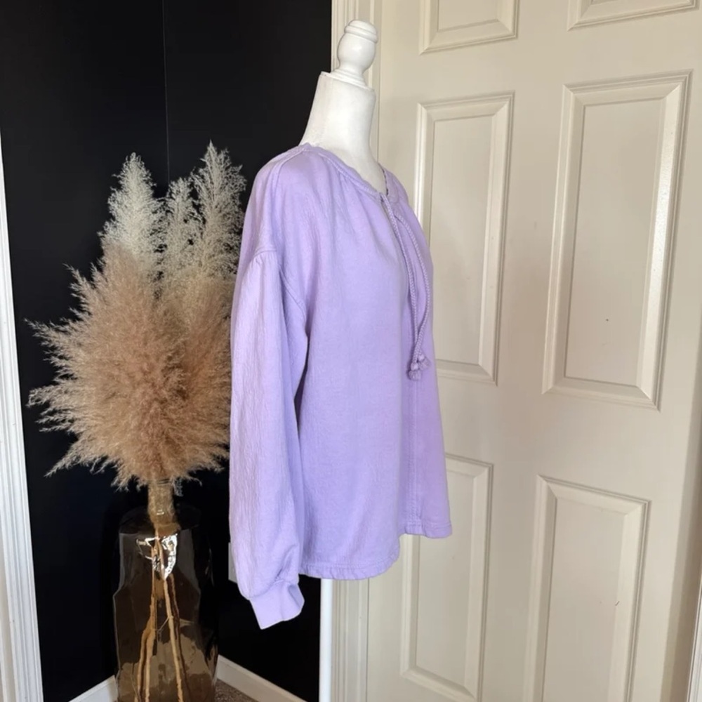 Aerie Easy Street Sweatshirt Lavender V-Neck Oversized Size Small - Picture 9 of 12